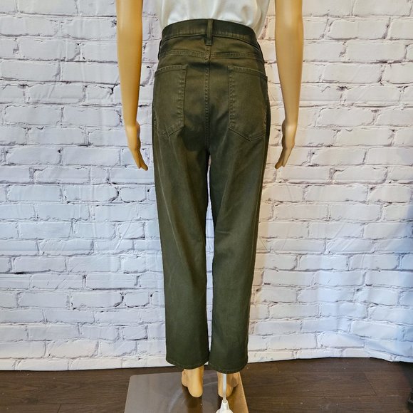 BANANA REPUBLIC, Moss green ultra high rise slim fit coated jeans - Picture 9 of 12